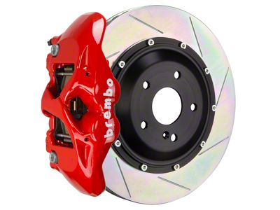 Brembo GT Series 4-Piston Rear Big Brake Kit with 15-Inch 2-Piece Type 1 Slotted Rotors; Red Calipers (15-17 F-150, Excluding Raptor)