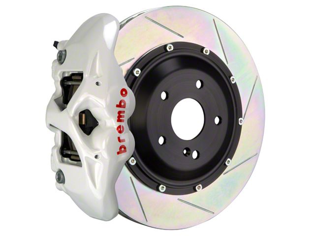 Brembo GT Series 4-Piston Rear Big Brake Kit with 15-Inch 2-Piece Type 1 Slotted Rotors; White Calipers (15-17 F-150, Excluding Raptor)