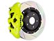 Brembo GT Series 4-Piston Rear Big Brake Kit with 15-Inch 2-Piece Type 1 Slotted Rotors; Fluorescent Yellow Calipers (15-17 F-150, Excluding Raptor)