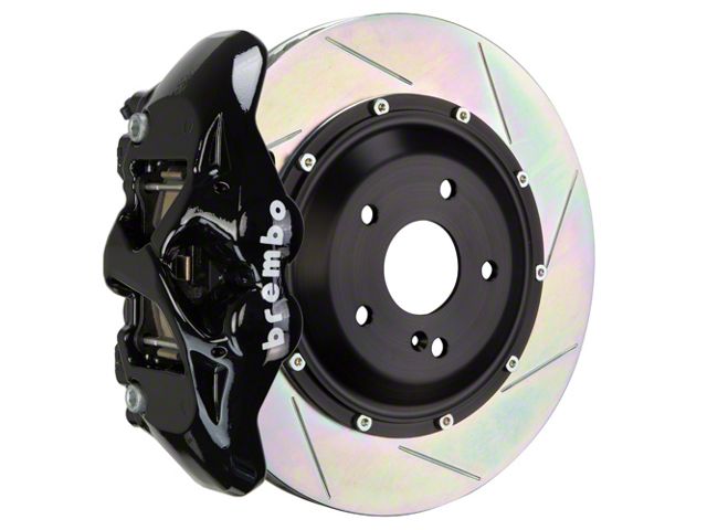 Brembo GT Series 4-Piston Rear Big Brake Kit with 15-Inch 2-Piece Type 1 Slotted Rotors; Black Calipers (2017 F-150 Raptor)