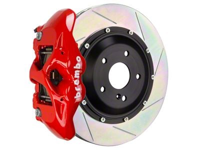 Brembo GT Series 4-Piston Rear Big Brake Kit with 15-Inch 2-Piece Type 1 Slotted Rotors; Red Calipers (2017 F-150 Raptor)
