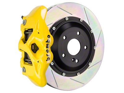 Brembo GT Series 4-Piston Rear Big Brake Kit with 15-Inch 2-Piece Type 1 Slotted Rotors; Yellow Calipers (2017 F-150 Raptor)