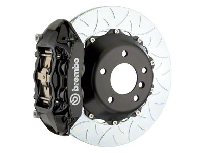 Brembo GT Series 4-Piston Rear Big Brake Kit with 15-Inch 2-Piece Type 3 Slotted Rotors; Black Calipers (15-17 F-150, Excluding Raptor)