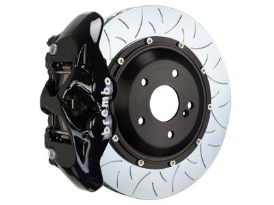 Brembo GT Series 4-Piston Rear Big Brake Kit with 15-Inch 2-Piece Type 3 Slotted Rotors; Black Calipers (15-17 F-150, Excluding Raptor)