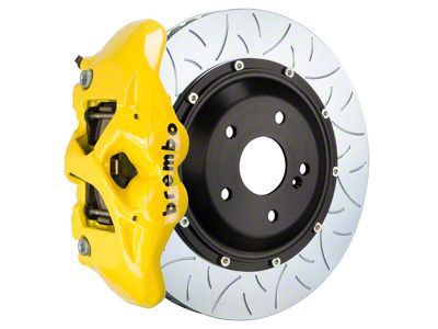 Brembo GT Series 4-Piston Rear Big Brake Kit with 15-Inch 2-Piece Type 3 Slotted Rotors; Yellow Calipers (15-17 F-150, Excluding Raptor)
