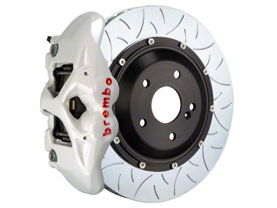 Brembo GT Series 4-Piston Rear Big Brake Kit with 15-Inch 2-Piece Type 3 Slotted Rotors; White Calipers (15-17 F-150, Excluding Raptor)