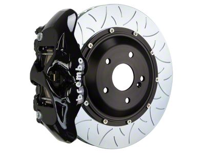 Brembo GT Series 4-Piston Rear Big Brake Kit with 15-Inch 2-Piece Type 3 Slotted Rotors; Black Calipers (2017 F-150 Raptor)