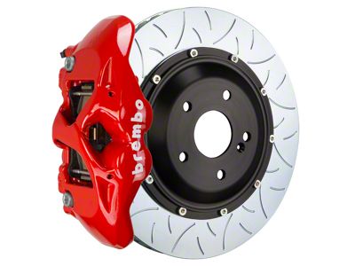 Brembo GT Series 4-Piston Rear Big Brake Kit with 15-Inch 2-Piece Type 3 Slotted Rotors; Red Calipers (2017 F-150 Raptor)