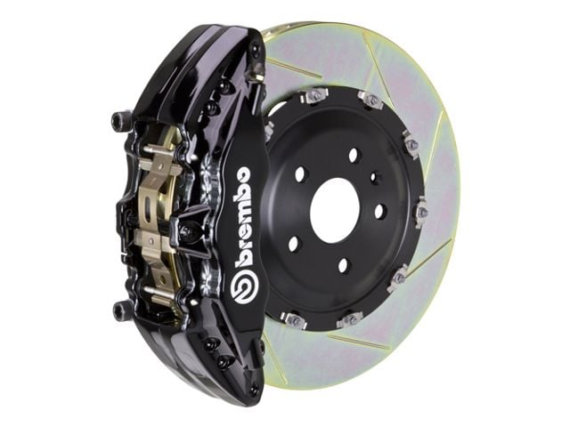 Brembo GT Series 6-Piston Front Big Brake Kit with 15-Inch Type 1 Slotted Rotors; Black Calipers (21-24 F-150 Raptor)