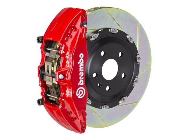 Brembo GT Series 6-Piston Front Big Brake Kit with 15-Inch Type 1 Slotted Rotors; Red Calipers (21-24 F-150 Raptor)