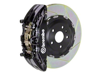Brembo GT Series 6-Piston Front Big Brake Kit with 15-Inch 2-Piece Type 1 Slotted Rotors; Black Calipers (21-24 F-150, Excluding Raptor)