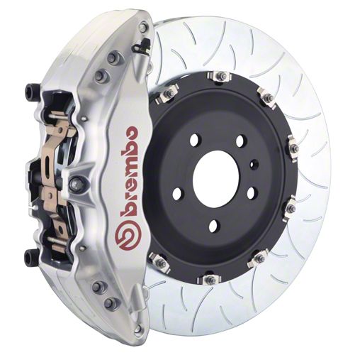 Brembo GT Series 6-Piston Front Big Brake Kit with 15-Inch 2-Piece Type 3 Slotted Rotors; Silver Calipers (21-24 F-150, Excluding Raptor)