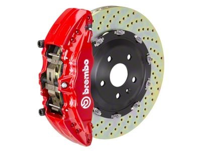 Brembo GT Series 6-Piston Front Big Brake Kit with 15-Inch 2-Piece Cross Drilled Rotors; Red Calipers (15-20 F-150, Excluding Raptor)