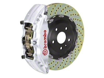 Brembo GT Series 6-Piston Front Big Brake Kit with 15-Inch 2-Piece Cross Drilled Rotors; Silver Calipers (15-20 F-150, Excluding Raptor)