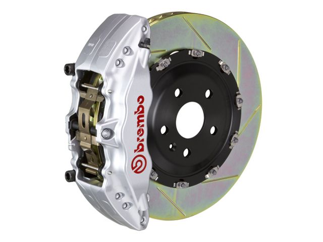 Brembo GT Series 6-Piston Front Big Brake Kit with 15-Inch 2-Piece Type 1 Slotted Rotors; Silver Calipers (2004 4WD F-150)