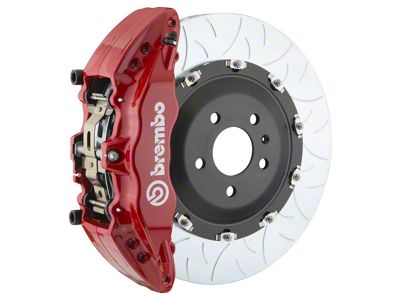 Brembo GT Series 6-Piston Front Big Brake Kit with 15-Inch 2-Piece Type 3 Slotted Rotors; Red Calipers (2004 4WD F-150)