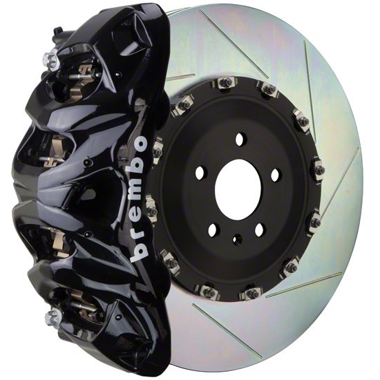 Brembo GT Series 8-Piston Front Big Brake Kit with 16.20-Inch Type 1 Slotted Rotors; Black Calipers (21-24 F-150 Raptor)