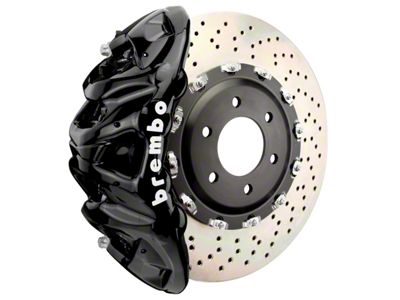 Brembo GT Series 8-Piston Front Big Brake Kit with 16.20-Inch 2-Piece Cross Drilled Rotors; Black Calipers (21-25 F-150, Excluding Raptor)