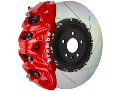 Brembo GT Series 8-Piston Front Big Brake Kit with 16.20-Inch 2-Piece Type 1 Slotted Rotors; Red Calipers (21-24 F-150, Excluding Raptor)