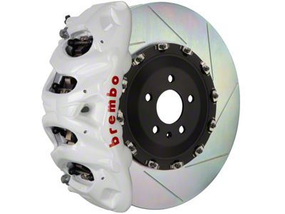 Brembo GT Series 8-Piston Front Big Brake Kit with 16.20-Inch 2-Piece Type 1 Slotted Rotors; White Calipers (21-24 F-150, Excluding Raptor)