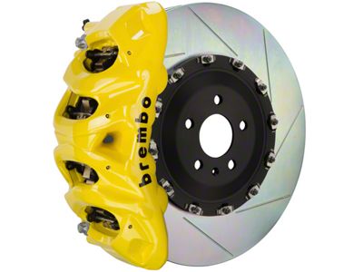 Brembo GT Series 8-Piston Front Big Brake Kit with 16.20-Inch 2-Piece Type 1 Slotted Rotors; Yellow Calipers (21-23 F-150, Excluding Raptor)