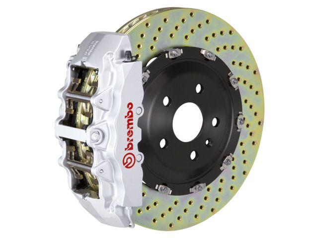 Brembo GT Series 8-Piston Front Big Brake Kit with 15-Inch 2-Piece Cross Drilled Rotors; Silver Calipers (00-03 2WD F-150)