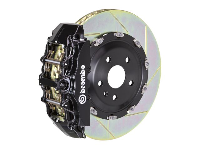 Brembo GT Series 8-Piston Front Big Brake Kit with 15-Inch 2-Piece Type 1 Slotted Rotors; Black Calipers (00-03 2WD F-150)
