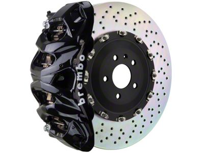 Brembo GT Series 8-Piston Front Big Brake Kit with 16.20-Inch 2-Piece Cross Drilled Rotors; Black Calipers (10-14 F-150 Raptor)