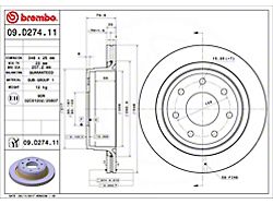 Brembo Vented 6-Lug Rotor; Rear (12-14 F-150 w/ Heavy Duty Payload Package)