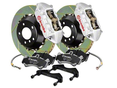 Brembo GT Series 4-Piston Rear Big Brake Kit with 15-Inch Type 1 Slotted Rotors; Silver Calipers (2017 F-150 Raptor)