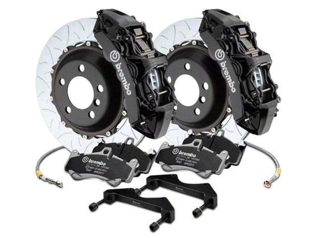 Brembo GT Series 6-Piston Front Big Brake Kit with 15-Inch Type 3 Slotted Rotors; Black Calipers (17-20 F-150 Raptor)
