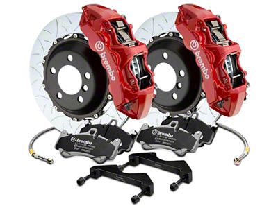 Brembo GT Series 6-Piston Front Big Brake Kit with 15-Inch Type 3 Slotted Rotors; Red Calipers (17-20 F-150 Raptor)