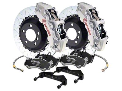 Brembo GT Series 6-Piston Front Big Brake Kit with 15-Inch Type 3 Slotted Rotors; Silver Calipers (17-20 F-150 Raptor)