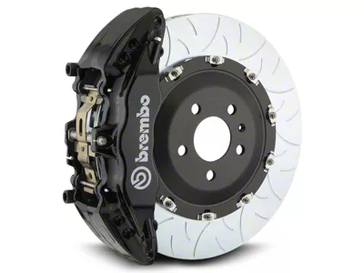 Brembo GT Series 6-Piston Front Big Brake Kit with Type 3 Slotted Rotors; Black Calipers (07-18 Silverado 1500)
