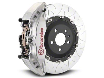 Brembo GT Series 6-Piston Front Big Brake Kit with Type 3 Slotted Rotors; Silver Calipers (07-18 Silverado 1500)