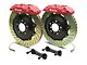 Brembo GT Series 4-Piston Rear Big Brake Kit with 2-Piece Cross Drilled Rotors; Red Calipers (07-13 Silverado 1500)