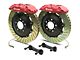 Brembo GT Series 4-Piston Rear Big Brake Kit with 2-Piece Cross Drilled Rotors; Red Calipers (14-18 Silverado 1500)