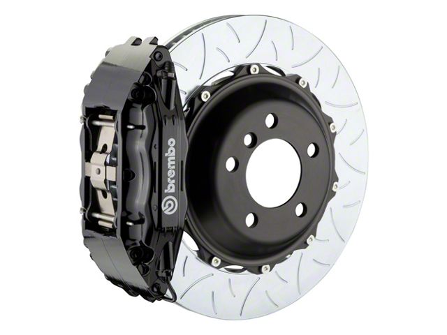 Brembo GT Series 4-Piston Front Big Brake Kit with 14-Inch 2-Piece Type 3 Slotted Rotors; Black Calipers (00-06 Sierra 1500)