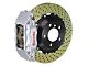Brembo GT Series 4-Piston Front Big Brake Kit with 14-Inch 2-Piece Cross Drilled Rotors; Silver Calipers (00-06 Sierra 1500)