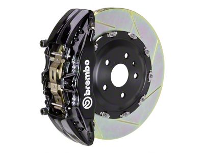 Brembo GT Series 6-Piston Front Big Brake Kit with 2-Piece Slotted Rotors; Black Calipers (00-06 Sierra 1500)