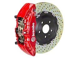 Brembo GT Series 6-Piston Front Big Brake Kit with 15-Inch 2-Piece Cross Drilled Rotors; Red Calipers (19-23 Sierra 1500)