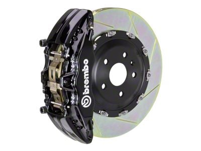 Brembo GT Series 6-Piston Front Big Brake Kit with 15-Inch 2-Piece Type 1 Slotted Rotors; Black Calipers (19-25 Sierra 1500)