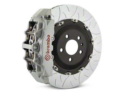 Brembo GT Series 8-Piston Front Big Brake Kit with Type 3 Slotted Rotors; Silver Calipers (00-06 Sierra 1500)