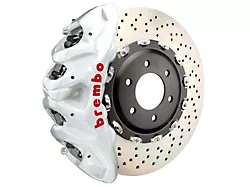 Brembo GT Series 8-Piston Front Big Brake Kit with 16.20-Inch 2-Piece Cross Drilled Rotors; White Calipers (19-23 Sierra 1500)