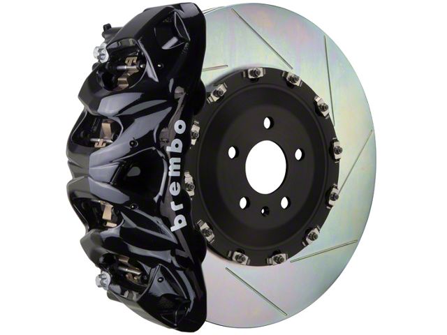 Brembo GT Series 8-Piston Front Big Brake Kit with 16.20-Inch 2-Piece Type 1 Slotted Rotors; Black Calipers (19-24 Sierra 1500)