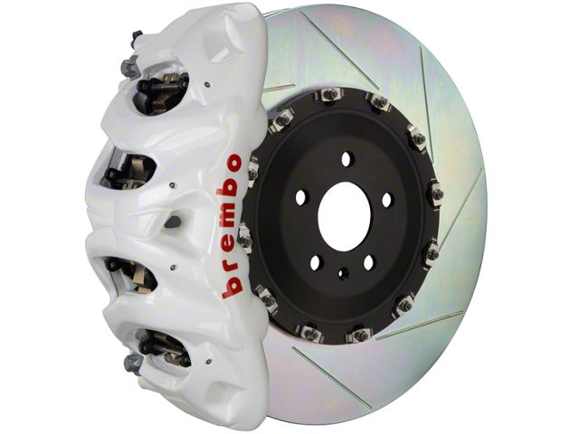 Brembo GT Series 8-Piston Front Big Brake Kit with 16.20-Inch 2-Piece Type 1 Slotted Rotors; White Calipers (19-24 Sierra 1500)
