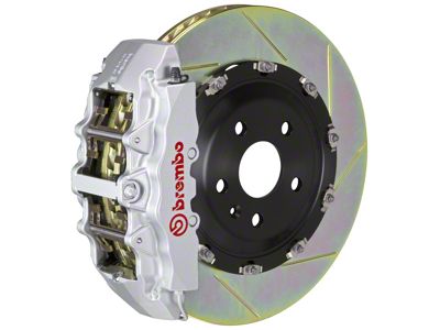 Brembo GT Series 8-Piston Front Big Brake Kit with 15-Inch 2-Piece Type 1 Slotted Rotors; Silver Calipers (00-06 Sierra 1500)