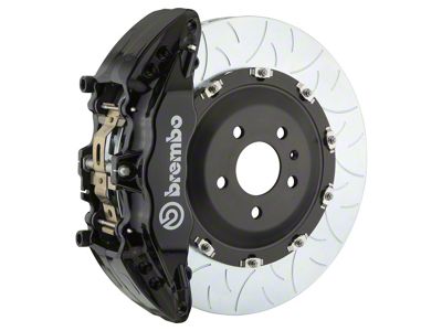 Brembo GT Series 6-Piston Front Big Brake Kit with 15-Inch 2-Piece Type 3 Slotted Rotors; Black Calipers (07-09 Sierra 2500 HD)