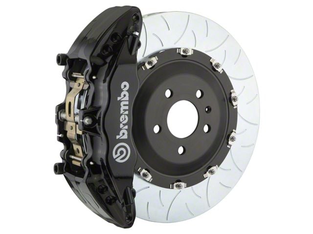 Brembo GT Series 6-Piston Front Big Brake Kit with 15-Inch 2-Piece Type 3 Slotted Rotors; Black Calipers (19-24 Silverado 1500)