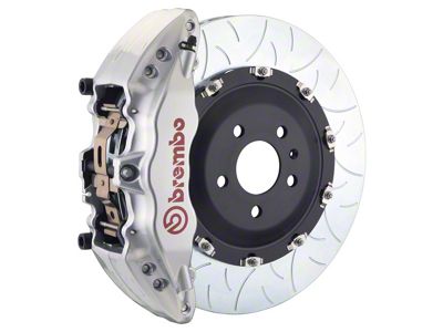 Brembo GT Series 6-Piston Front Big Brake Kit with 15-Inch 2-Piece Type 3 Slotted Rotors; Silver Calipers (00-06 Silverado 1500)